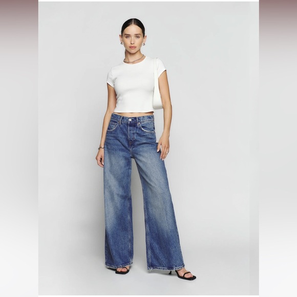Reformation Iggy Super Wide Leg Slouch Jeans Size 24